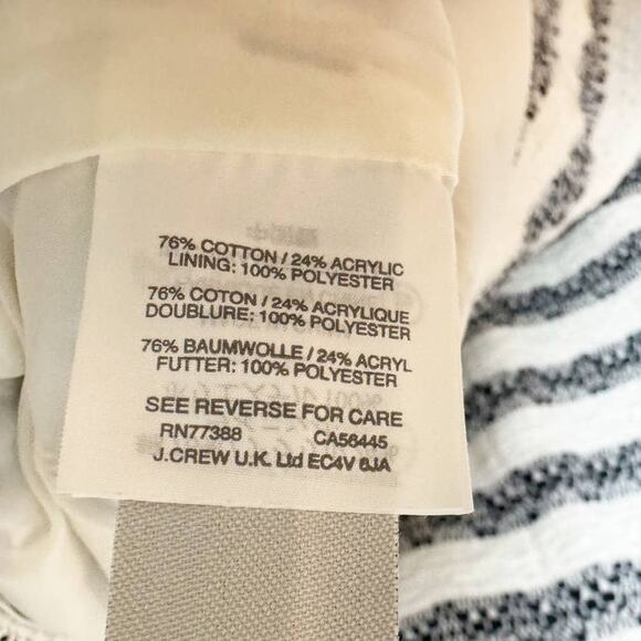 J. Crew Womens Striped Tweed Dress White Blue 10 - Picture 5 of 7